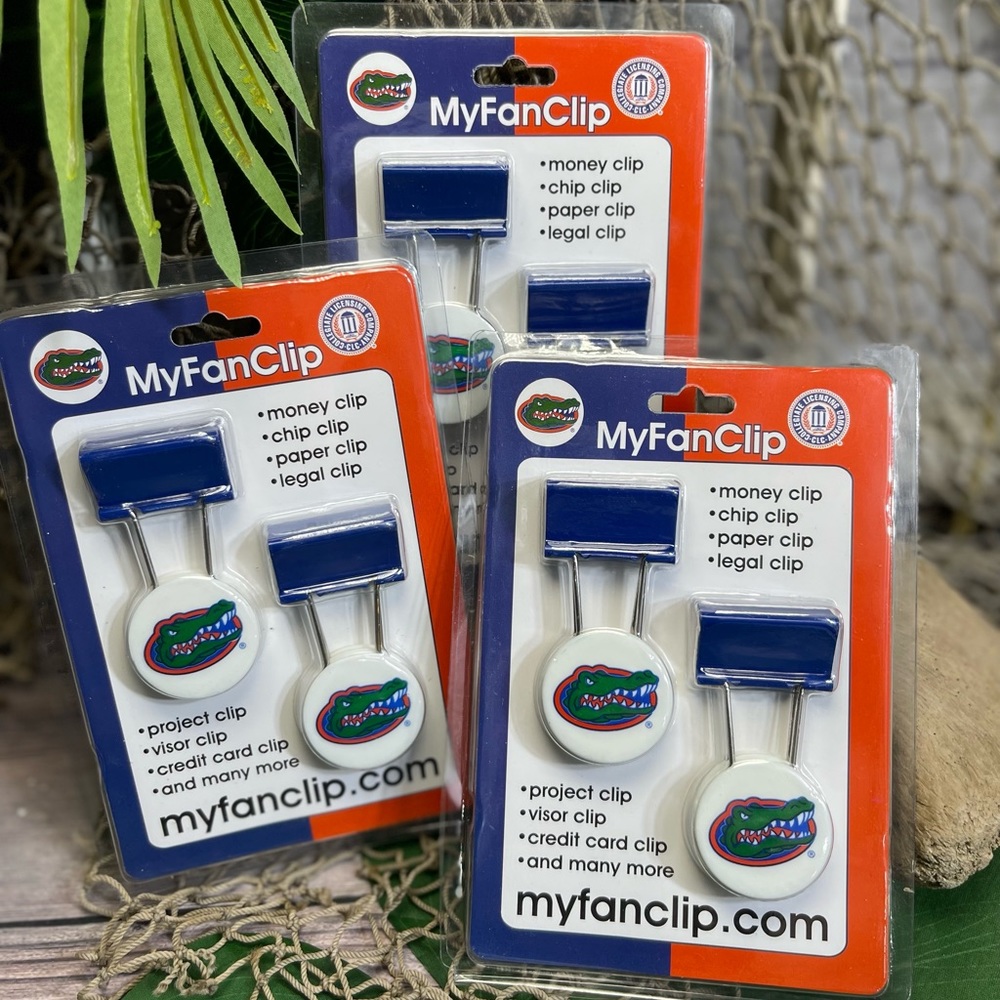 NIP 3 PKs University of Florida Gators Football Official Seal Clips BUNDLE Lot